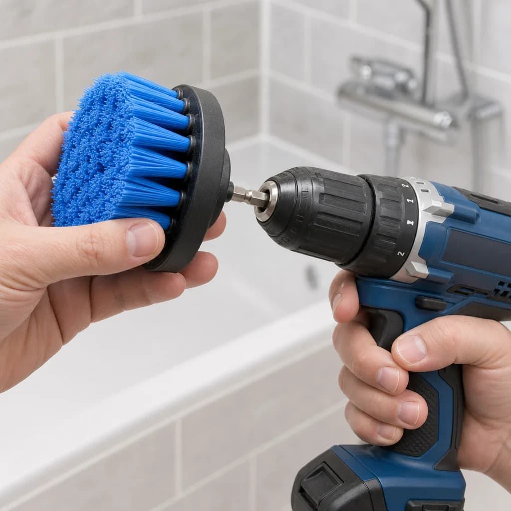 Attach brush to drill