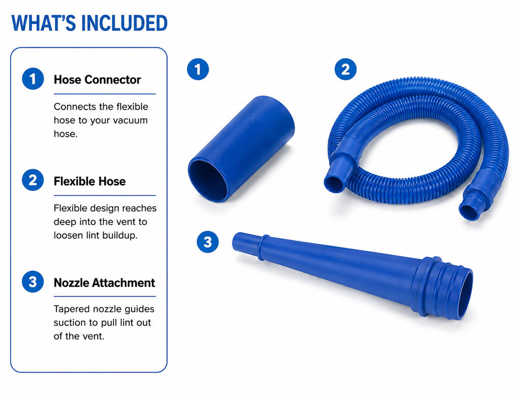 Universal Dryer Vent Vacuum Attachment Kit