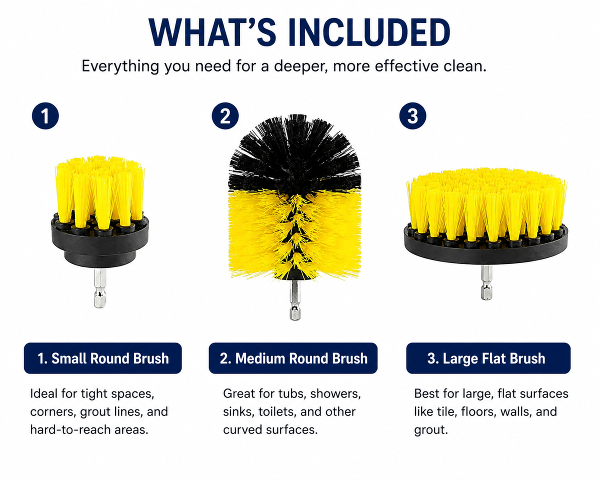 Power Grout Brush Attachment Set