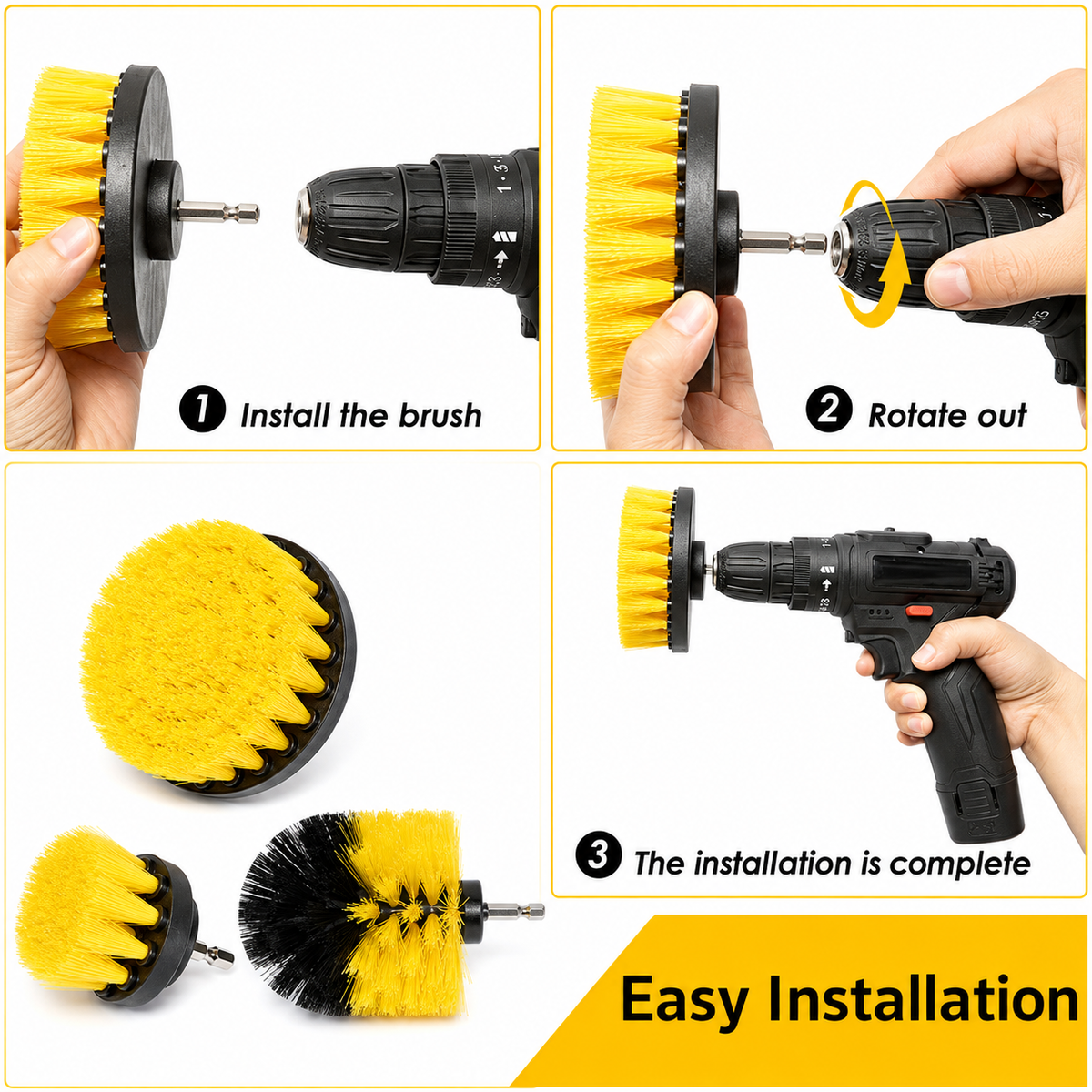 Power Grout Brush Attachment Set