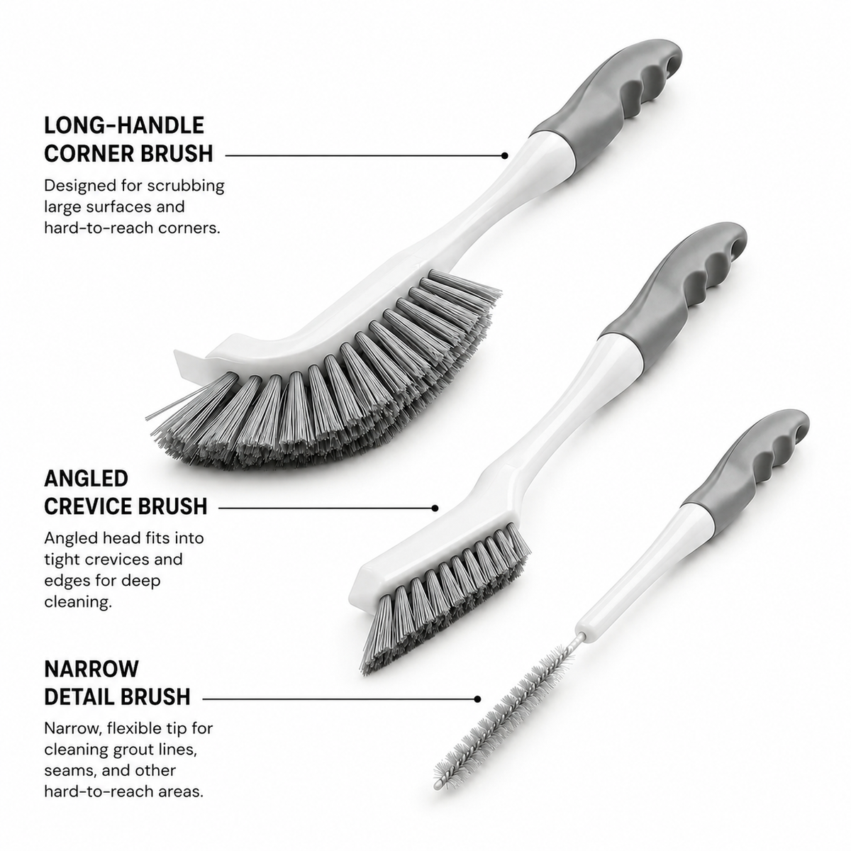 Precision Grout & Crevice Brush Set